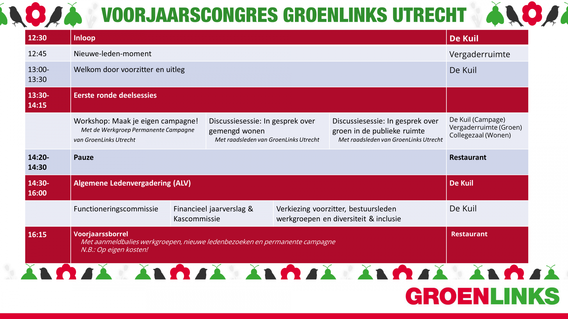 Schema Voorjaarscongres